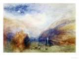 The Lauerzersee with the Mythens, circa 1848 reproduction procédé giclée par William Turner