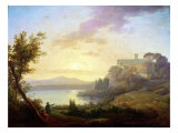 Italian Landscape, Setting Sun Giclee Print by Jean-Francois Hue Italian Landscape, Setting Sun Giclee Print by Jean-Francois Hue