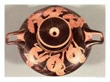 Attic Red-Figure Cup Depicting Crouching Hoplites Reproduction procédé giclée par Euphronios 