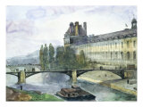 View of the Pavillon de Flore of the Louvre, 1844 Giclee Print by Francois-Marius Granet