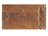Reindeer Horn Carved with Deer and Leaping Salmon, from the Grotte de Lortet Giclée-Druck von Paleolithic 