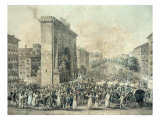 Entrance of Louis XVIII Through the Porte Saint-Denis, 1814 Giclee Print by Nicolas Joseph Vergnaux