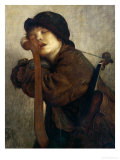 The Little Violinist Sleeping, 1883 reproduction procédé giclée par Ernest Antoine Hebert