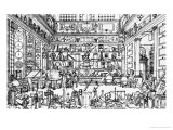 Cabinet of Physics, 1687 Giclee Print by Jacques Sébastien Le Clerc