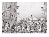 Barricade at the Rue Dauphine, 29th July 1830 reproduction procédé giclée par Victor Jean Adam