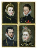 Portrait of Two Men and Two Women Lámina giclée por Alonso Sanchez Coello