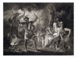 Macbeth, the Three Witches and Hecate in Act IV, Scene I of "Macbeth" by Shakespeare Published 1805 Giclee Print by John & Josiah Boydell