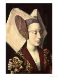 St. Eligius as a Goldsmith Showing a Ring to the Engaged Couple, Detail of the Fiancee, 1449 Giclee Print by Petrus Christus