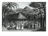 Captain Samuel Wallis Being Received by Queen Oberea on the Island of Tahiti Giclee Print by John Webber
