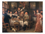 The Artists' Meal Giclee Print by Gonzales Coques