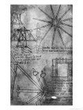 Various Engines and Instruments: Under Water Sawing Machine for Piles Giclee Print by Villard de Honnecourt 