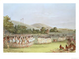 Choctaw Ball-Play Dance, 1834-35 Giclée-Druck von George Catlin