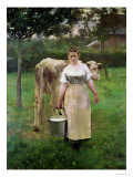 Manda Lametrie, the Farm Maid, 1887 Reproduction procédé giclée par Alfred Roll