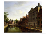 View of the Kloveniersburgwal in Amsterdam, with the Waag Giclee Print by Gerrit Adriaensz Berckheyde