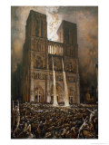 The Populace Besieging Notre-Dame Giclee Print by Francois Nicolas Chifflart