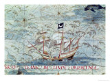 A Caravel, from "Cosmographie Universelle", 1555 Giclee Print by Guillaume Le Testu