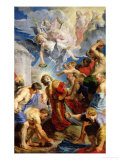 Lapidation de St Etienne, sur le triptyque de St Etienne reproduction procédé giclée par Peter Paul Rubens