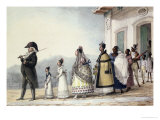 A Government Employee Leaving Home with His Family and Servants Lámina giclée por Jean Baptiste Debret