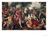 David and Abigail or Alexander and the Family of Darius Lámina giclée por Maarten de Vos