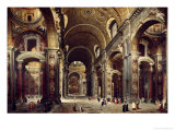 Cardinal Melchior de Polignac Visiting St. Peter's in Rome, 1730 Giclee Print by Giovanni Paolo Pannini