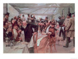 Scandinavian Artist's Luncheon at Cafe Ledoyen on Varnishing Day, 1886 Giclee-trykk av Hugo Birger