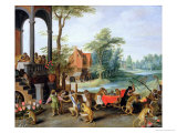 A Satire of the Folly of Tulip Mania Giclee Print by Jan Brueghel the Younger
