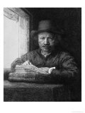 Self Portrait While Drawing, 1648 Giclee Print by Rembrandt van Rijn 