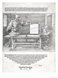 Scene from Durer's "Course in the Art of Drawing", Published Nuremberg 1525 Giclée-Druck von Albrecht Dürer