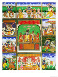 Vishnu in the Centre of His Ten Avatars, Jaipur, Rajasthan Giclee Print