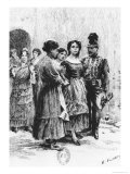 Scene from "Carmen" by Prosper Merimee Illustrated by Eugene Decisy Giclee Print by Gaston Vuillier