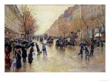 Boulevard Poissoniere in the Rain, circa 1885 reproduction procédé giclée par Jean Béraud