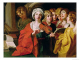 St. Cecilia with a Choir Giclee Print by Domenichino 