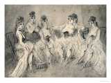 Girls in a Bordello Lámina giclée por Constantin Guys