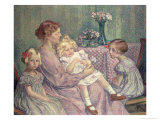 Madame Van de Velde and Her Children, 1903 Giclee Print by Théo van Rysselberghe