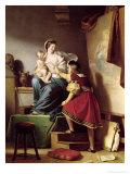 Raphael Adjusting His Model's Pose for His Painting of the Virgin and Child Reproduction procédé giclée par Alexandre Evariste Fragonard