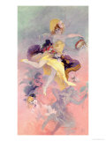 Dancer with a Basque Tambourine reproduction procédé giclée par Jules Chéret