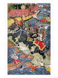 Akbar Tames the Savage Elephant, Hawa'i, circa 1590 reproduction procédé giclée par Basawan 