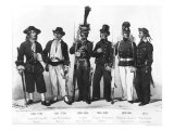 Costumes of French Marines from 1680 to 1854 Giclée-Druck von Charles Vernier