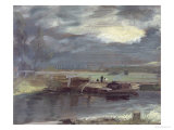 Barges on the Stour with Dedham Church in the Distance, 1811 Giclee Print by John Constable
