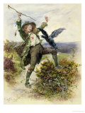 Barnaby Rudge and the Raven Grip reproduction procédé giclée par Frederick Barnard