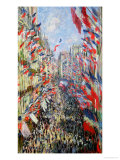 The Rue Montorgueil, Paris, Celebration of June 30, 1878 Giclee Print by Claude Monet