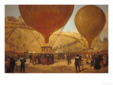 The Departure of Leon Michel Gambetta in the Balloon "L'Armand-Barbes", 7 October 1870 reproduction procédé giclée par Jules Didier