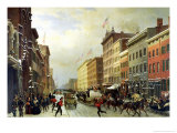 Street Scene in New York Giclee Print by Hippolyte Victor Valentin Sebron