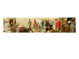 A Roman Street Scene with Musicians and a Performing Monkey Giclee Print by Modesto Faustini