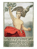Poster Advertising the 4th Assembly of Sokols in Prague in 1901 Giclee Print