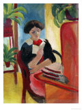 Elizabeth Reading Reproduction procédé giclée par Auguste Macke
