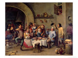 The King Drinks Giclée-Druck von David Teniers the Younger