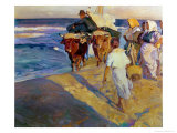 Towing in the Boat, Valencia Beach, 1916 Giclée-Druck von Joaquín Sorolla y Bastida