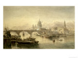 St. Paul's Cathedral and London Bridge from the Surrey Side, 1864 Giclee Print by Edward Angelo Goodall