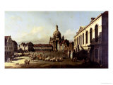 The Neuer Marktplatz in Dresden, 1747 Giclee-trykk av Bernardo Bellotto The Neuer Marktplatz in Dresden, 1747 Giclee-trykk av Bernardo Bellotto